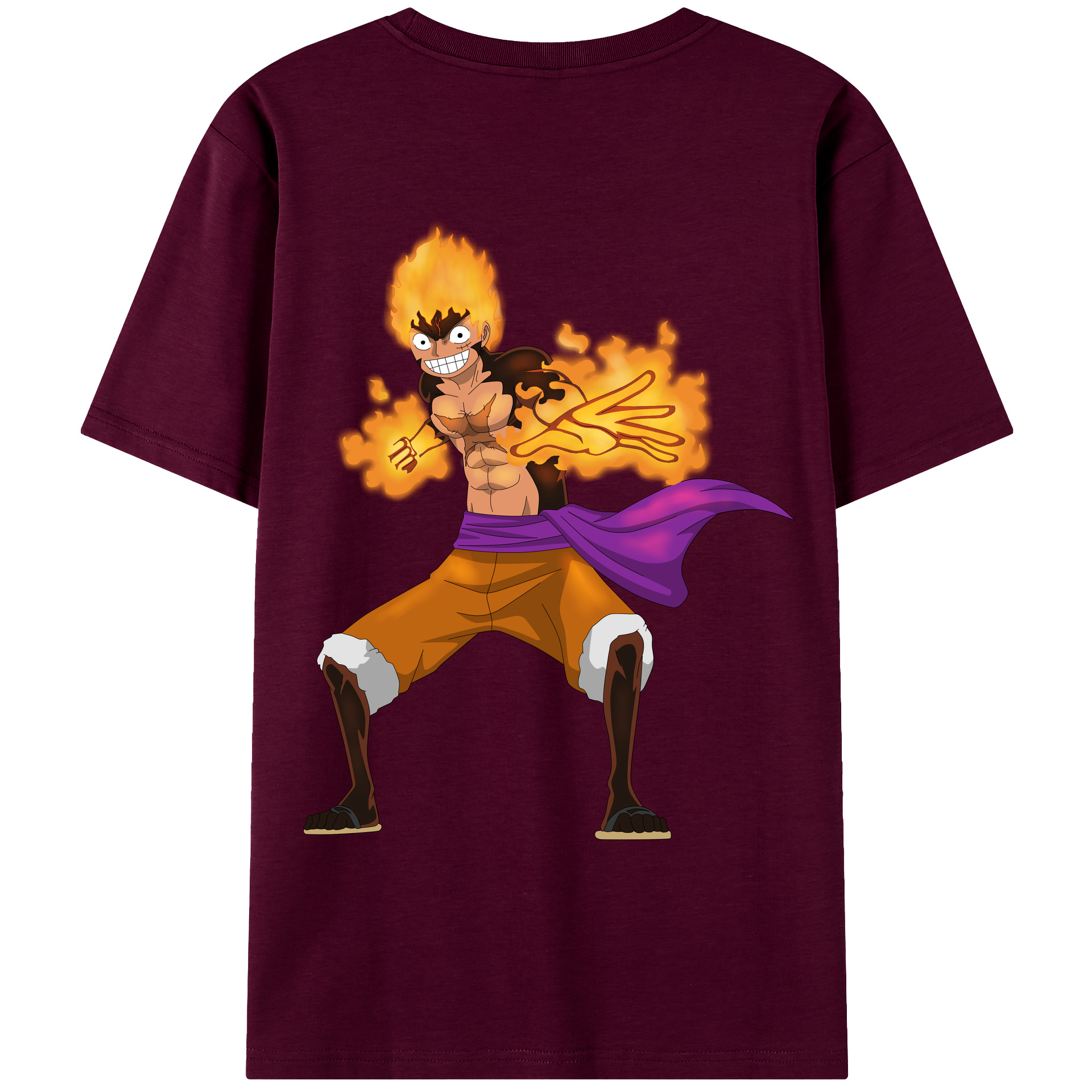 ワンピース モンキー・D・ルフィ ONE PIECE Monkey D. Luffy レディース半袖Tシャツ(バックプリント)